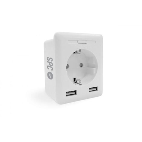 SPC enchufe inteligente + 2 usb , Enchufe inteligente + 2 usb. -Es un enchufe compacto inteligente con 2 clavijas USB que sirve para dotar de inteligencia los aparatos electricos d