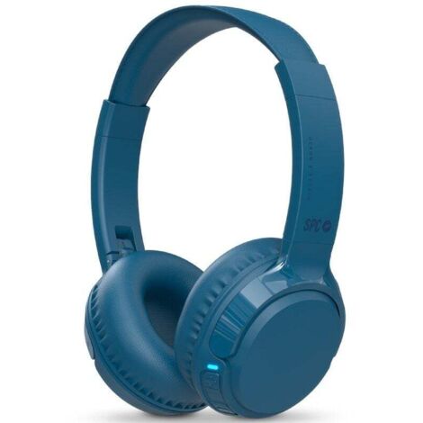 SPC Heron 2 Studio - Kabelloser Bluetooth-Kopfhörer Eco 50h de Batteriebetrieben Zwei gleichzeitige Verbindungen Eingebautes Mikrofon Verstellbar und faltbar, Blau, Recycelter Kunststoff