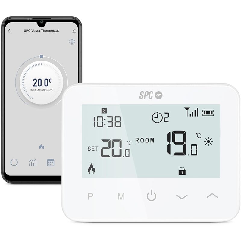 Vesta Thermostat Termostato Riscaldamento Wifi Per Caldaia A Gas, C...