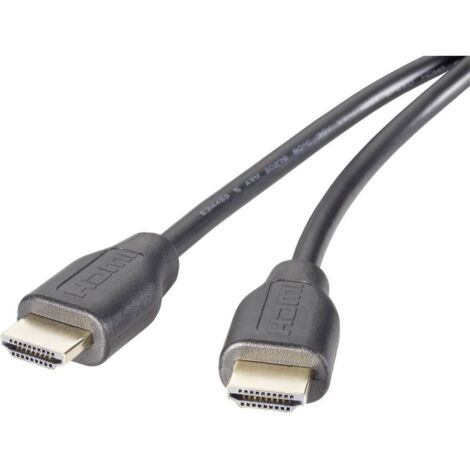 SpeaKa Professional HDMI Cavo Spina HDMI-A, Spina HDMI-A 5.00 m Nero SP-9075604 UHD 4K,, Canale di ritorno, contatti co