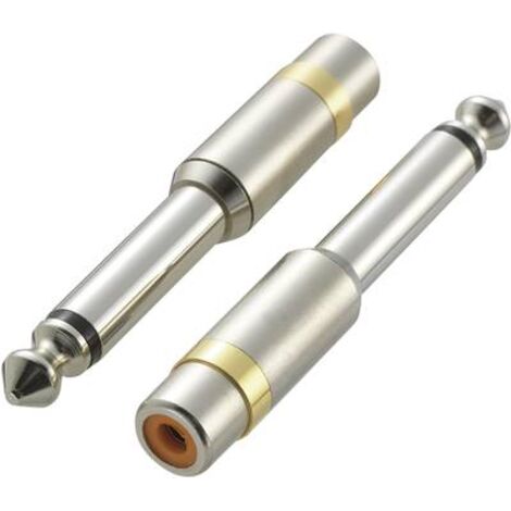 SpeaKa Professional SP-6672048 KCA-635 Jack / RCA Audio Adattatore [1x Spina jack da 6.3 mm - 1x Presa RCA] Argento
