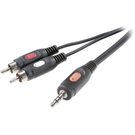 SpeaKa Professional SP-7869792 Cinch / Klinke Audio Anschlusskabel [2x Cinch-Stecker - 1x Klinkenste