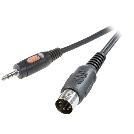 SpeaKa Professional SP-7869804 connexion DIN / Jack audio Câble de raccordement [1x diode mâle 5 pôles (DIN) - 1x Jack mâle 3.5 mm] 1.50 m noir R841391