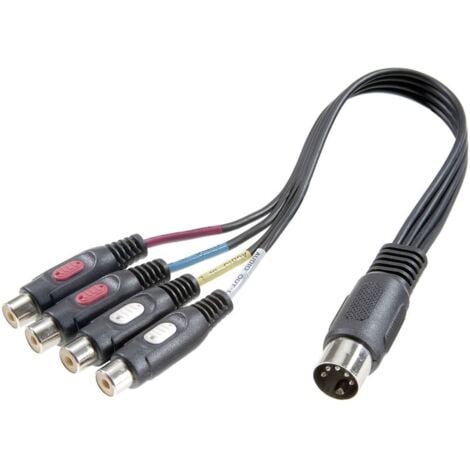 SpeaKa Professional SP-7870300 Cinch-RCA / connexion DIN audio Adaptateur Y [1x diode mâle 5 pôles (DIN) - 4x Cinch-RCA