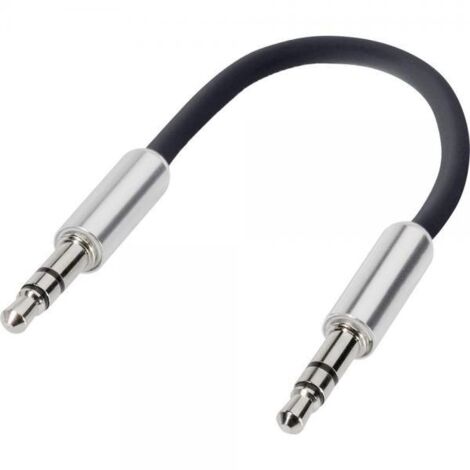 SpeaKa Professional SP-7870496 Jack Audio Cavo [1x Spina jack da 3.5 mm - 1x Spina jack da 3.5 mm] 10.00 cm Nero rivest