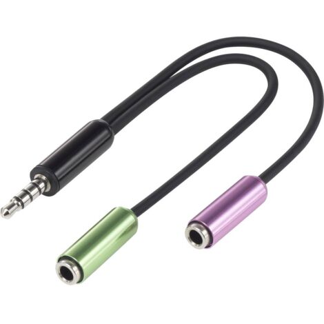 SpeaKa Professional SP-7870716 Jack Audio Adattatore a Y [1x Spina jack da 3.5 mm - 2x Presa jack da 3.5 mm] Nero