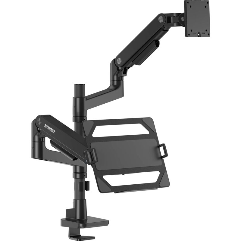 Speaka Professional - SP-MM-1000 simple Support sur pied pour écran 43,2 cm (17') - 124,5 cm (49') noir tablette pour pc, inclinable + pivotant,