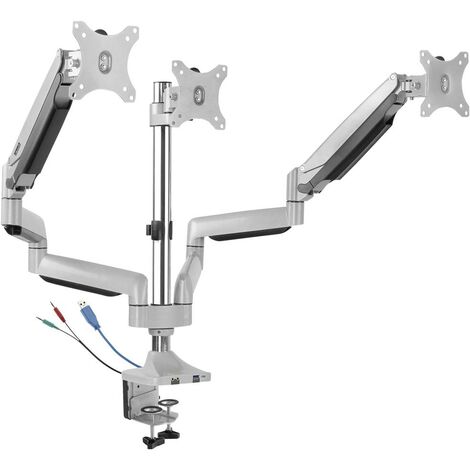 SpeaKa Professional SP-MM-940 x3 Support d'écran 33,0 cm (13") - 81,3 cm (32") technologie à gaz comprimé, ports USB/audio intégrés, inclinable, D295712