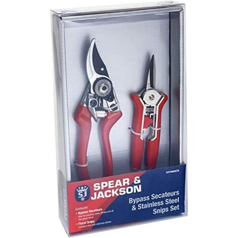 Spear & Jackson CUTTINGSET6 Set di cesoia a doppio taglio e forbici dritte da fiorista (set coordinato)
