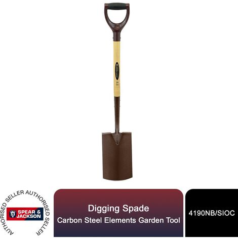 Spear & Jackson Digging Spade, Carbon Steel, Elements Garden Tool