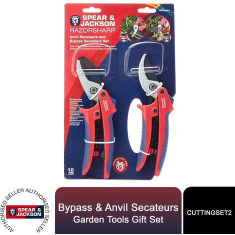 Spear & Jackson Gift Set of Bypass & Anvil Secateurs Garden Tools