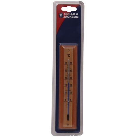 SPEAR & JACKSON - Thermomètre bois acajou doré 18cm