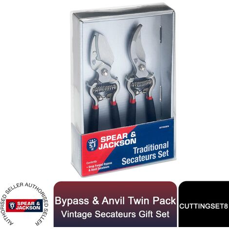 Spear & Jackson Vintage Bypass & Anvil Secateur Set