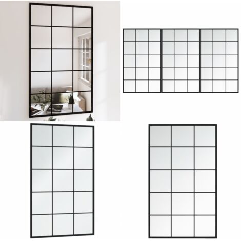 Specchi a Parete 3 pz Neri 100x60 cm in Metallo - Specchio da bagno - Specchio da toeletta