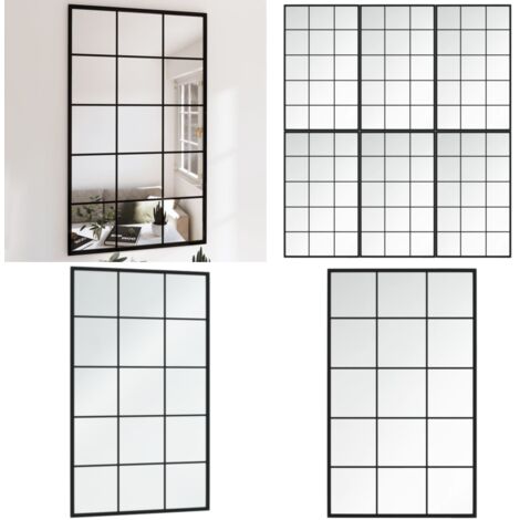 Specchi a Parete 6 pz Neri 100x60 cm in Metallo - Specchio da bagno - Specchio da trucco