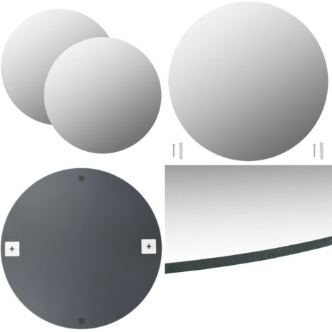 Specchi da Parete 2 pz 50 cm in Vetro Circolari - Specchio da parete - Specchio in vetro