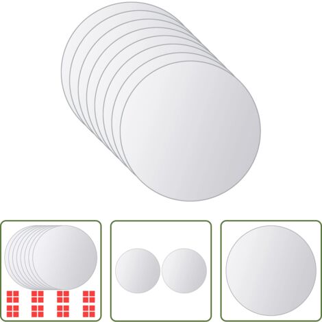 Specchi in vetro -  Piastrelle a Specchio 16 pz Rotonde in Vetro