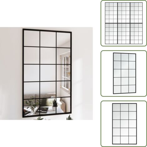 Specchi per trucco - vidaXL Specchi a Parete 6 pz Neri 100x60 cm in Metallo - Specchi decorativi