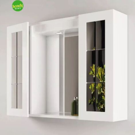 BRICO DEA Specchiera bagno con due ante e faretto integrato l=81cm h=60cm p=16cm SAVINI