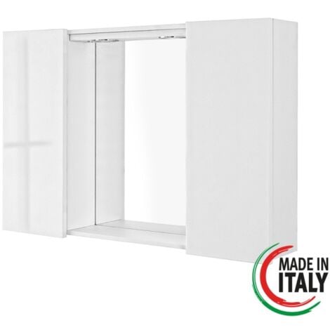 Specchiera da bagno bianco laccato 91x61 cm con 2 ante Mondo 2.0 Feridras