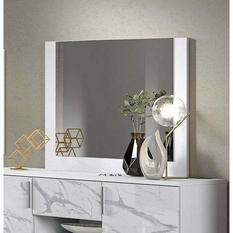 Specchiera da parete per soggiorno L.120x90 cm - Dream  Quercia bianca