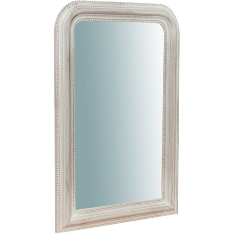Specchiera da parete Specchio in legno bianco 43x69x4 Made in Italy Specchio decorativo da appendere Specchio lungo verticale