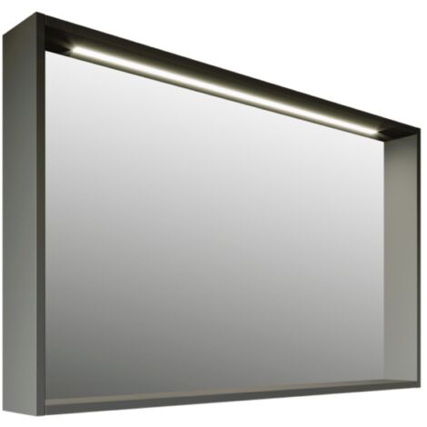 Specchiera quadrante 84xH73x15 con striscia LED colore Grafite Opaco