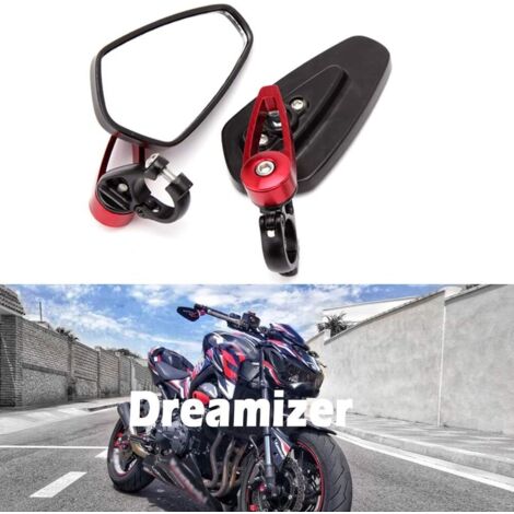 Specchietti retrovisori per estremità manubrio moto da 7/8" 22 mm, specchietti retrovisori di ricambio per moto Z1000 ER6N ER6F MT01 MT03 FZ6 GSF1250 GSF600 Monster M696, rossi