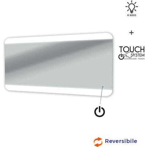 Specchio 70 X 136 LED con sensore touch retroilluminato bordi satinati