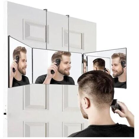 Specchio a 3 vie, selfie cutter a 360 gradi, specchio triplo portatile regolabile e pieghevole