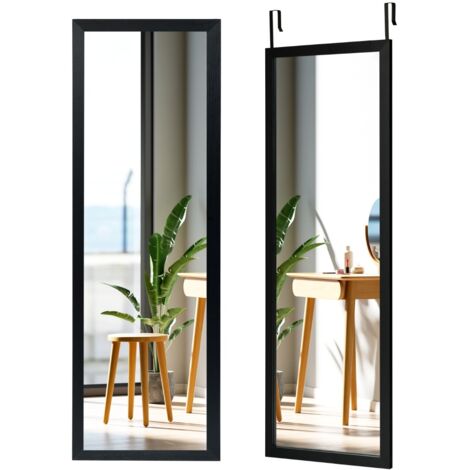 Specchio a figura intera sulla porta o sul muro, Specchio per camera da letto salone spogliatoio 120x37cm Nero
