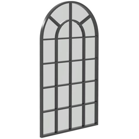 SPECCHIO AD ARCO PER CASA E UFFICIO CON MONTAGGIO A PARETE. IN VETRO E METALLO. 62X2.5X110 CM. NERO