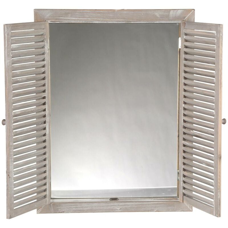 Specchio alana in legno sbiancato 50x65cm - Atmosphera créateur d'intérieur