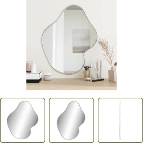 Specchio argento -  Specchio da Parete Argento 60x50 cm