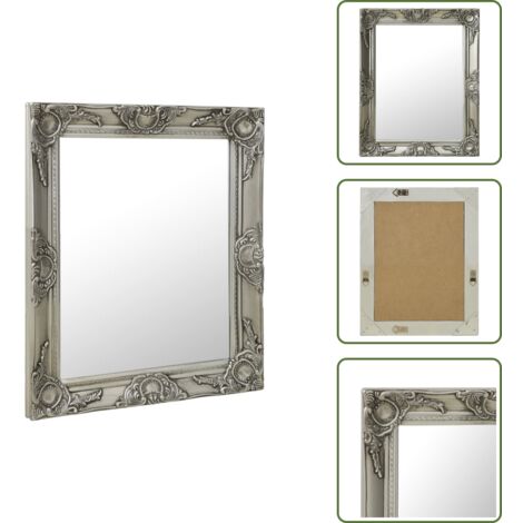 Specchio argento - vidaXL Specchio da Parete Stile Barocco 50x60 cm Argento - Specchio con cornice