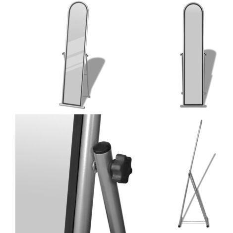 Specchio Autoportante a Figura Intera Rettangolare Grigio - Specchio a figura intera - Specchio rettangolare