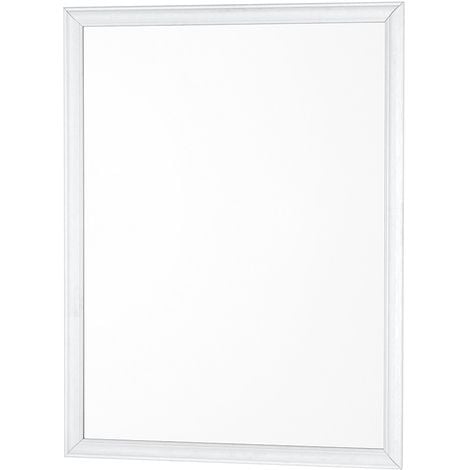 Specchio bagno 46x56 cm cornice bianca e installazione reversibile