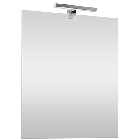 INBAGNO Specchio bagno 50x60 a filo reversibile con lampada naturale 30 cm