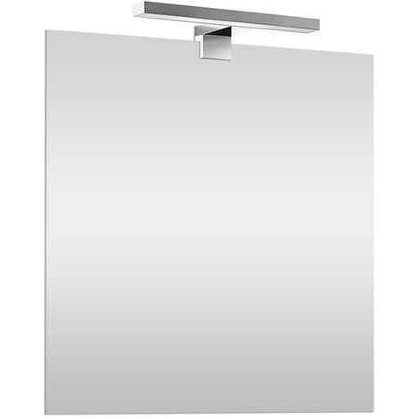 INBAGNO Specchio bagno 60x80 a filo reversibile con lampada naturale 30 cm