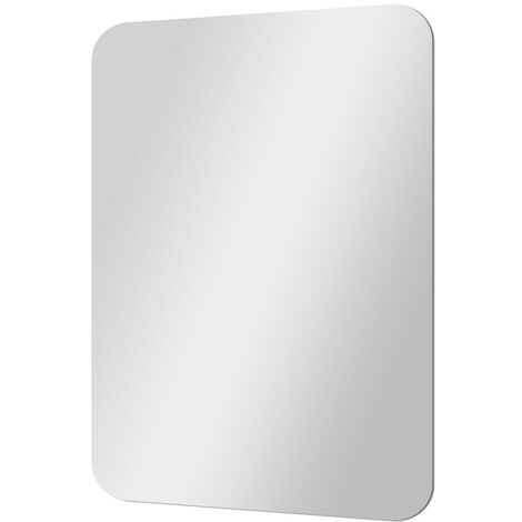 Specchio bagno 60x90 cm con angoli stondati e installazione reversibile