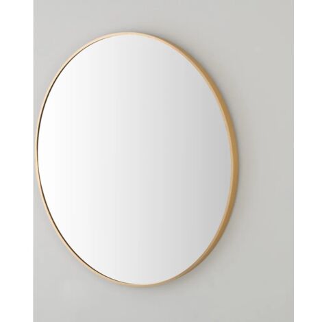 Specchio bagno 80 cm con cornice oro e installazione a parete