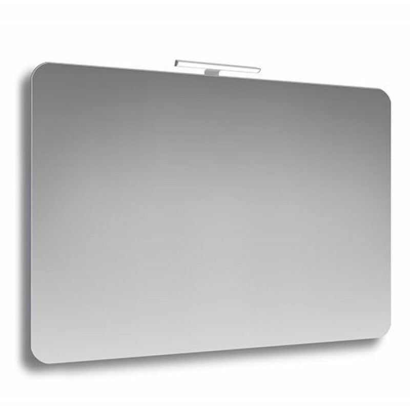 Progetto Specchio specchiera da Bagno 100x70 cm con Cornice e Lampada LED in Alluminio