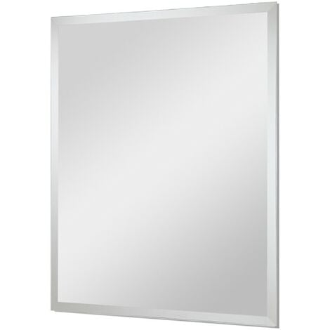 Specchio bagno a filo 50x60 cm reversibile con bisellatura 2,5 cm