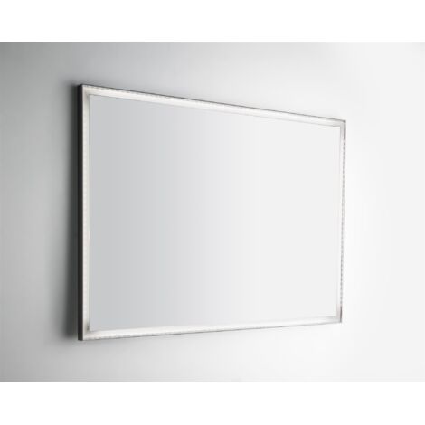 Specchio bagno a led 100x70 cm con cornice > Bianco Latte Specchio da bagno retroilluminazione led 80x60 | San Marco