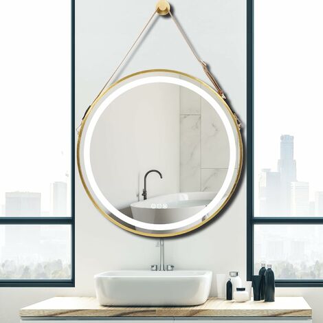 Specchio rotondo 80cm da parete cornice oro moderno da bagno soggiorno -  713D