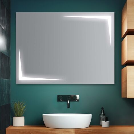 Specchio bagno con lampada rettangolare reversibile CEBU