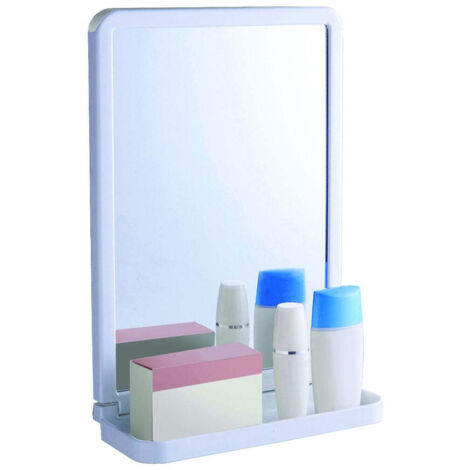 Specchio Bagno Con Mensola In Abs  - mm.299x200x87 - colore bianco