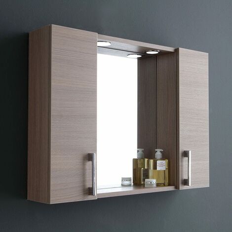 Specchio bagno con mensole laterali