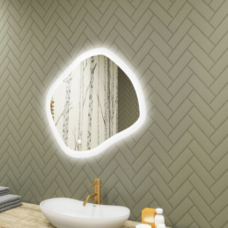 Specchio bagno LED Artforma, 84x74, Interruttore touch, LED Dual, Specchio Ovale