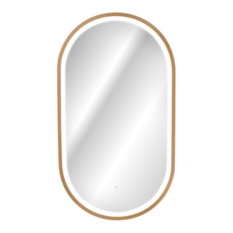 Specchio bagno LED dorato ovale 90x50 cm design
